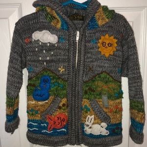Handmade Kids Zip-up Knit Sweater